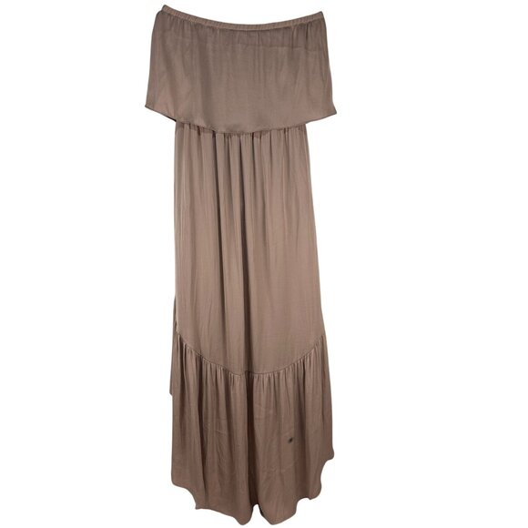 Naked Zebra Womens Off Shoulder Asymmetrical Ruffle Maxi Dress Size M - Picture 7 of 7